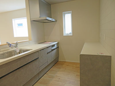 物件前(西側)はキレイなお家が建ち並ぶ大型造成団地です